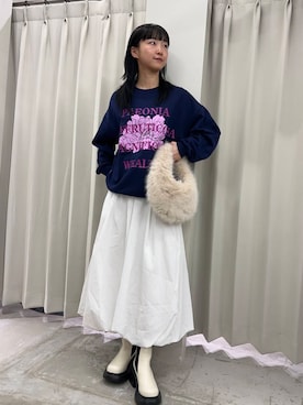 「SENSE OF PLACE by URBAN RESEARCH（センスオブプレイスバイアーバンリサーチ）の『消臭』サイドゴアボリュームソールブーツ（ブーツ）」を使った、カワグチさん（レディース・164cm）の秋コーディネート