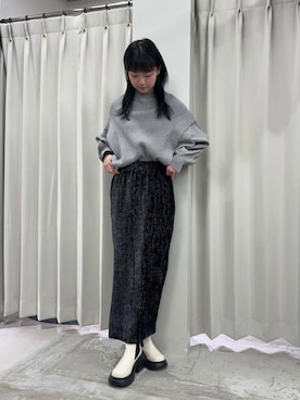 「SENSE OF PLACE by URBAN RESEARCH（センスオブプレイスバイアーバンリサーチ）の『消臭』サイドゴアボリュームソールブーツ（ブーツ）」を使った、カワグチさん（レディース・164cm）の冬コーディネート