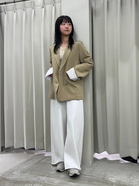 「SENSE OF PLACE by URBAN RESEARCH（センスオブプレイスバイアーバンリサーチ）のアイテム（テーラードジャケット）」を使った、カワグチさん（レディース・164cm）の冬コーディネート
