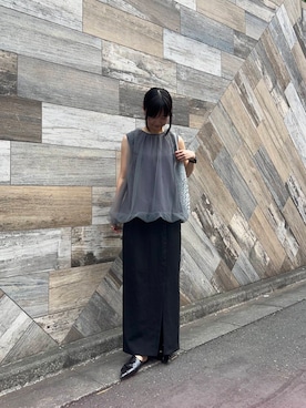 「SENSE OF PLACE by URBAN RESEARCH（センスオブプレイスバイアーバンリサーチ）のアイテム（スカート）」を使った、カワグチさん（レディース・164cm）の夏コーディネート
