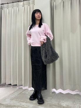 「SENSE OF PLACE by URBAN RESEARCH（センスオブプレイスバイアーバンリサーチ）の『消臭』サイドゴアボリュームソールブーツ（ブーツ）」を使った、カワグチさん（レディース・164cm）の冬コーディネート