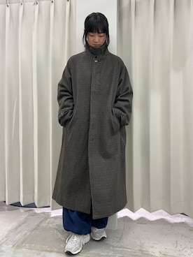 「アイテム（ステンカラーコート）」を使った、カワグチさん（レディース・164cm）の秋コーディネート