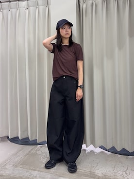 「SENSE OF PLACE by URBAN RESEARCH(センスオブプレイスバイアーバンリサーチ)の2pパックシアーTシャツ(Tシャツ/カットソー、その他)」を使った、カワグチさん(レディース・164cm)の夏コーディネート