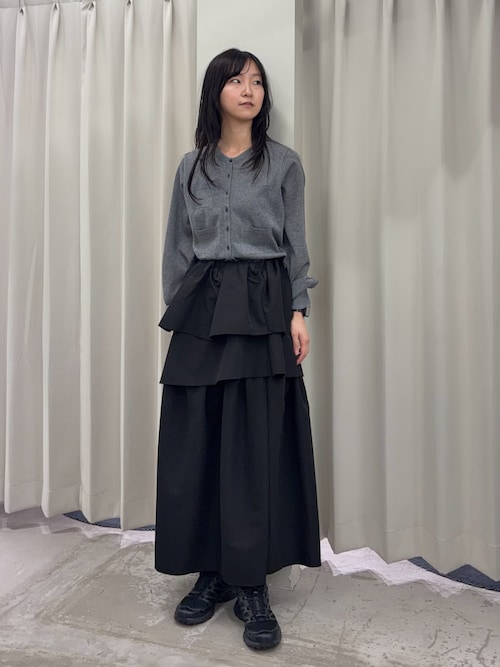 olu. ボリュームティアードスカート 黒 ボリュームティアードスカート