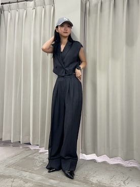 「SENSE OF PLACE by URBAN RESEARCH（センスオブプレイスバイアーバンリサーチ）の3タックスラックスワイドパンツ（その他パンツ）」を使った、カワグチさん（レディース・164cm）の夏コーディネート