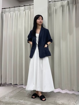 「SENSE OF PLACE by URBAN RESEARCH（センスオブプレイスバイアーバンリサーチ）のアイテム（ジャケット/アウター）」を使った、カワグチさん（レディース・164cm）の夏コーディネート