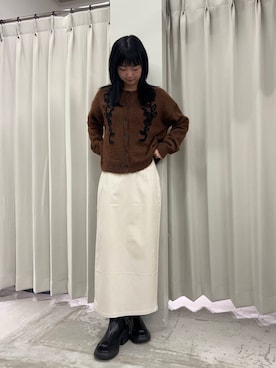 「SENSE OF PLACE by URBAN RESEARCH（センスオブプレイスバイアーバンリサーチ）の『消臭』サイドゴアボリュームソールブーツ（ブーツ）」を使った、カワグチさん（レディース・164cm）の冬コーディネート