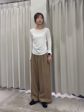 「SENSE OF PLACE by URBAN RESEARCH（センスオブプレイスバイアーバンリサーチ）のアイテム（Tシャツ/カットソー）」を使った、カワグチさん（レディース・164cm）の秋コーディネート