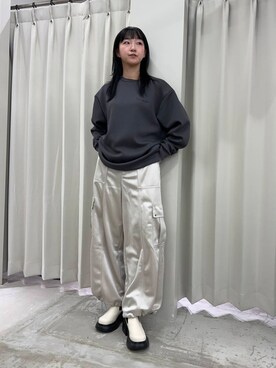 「SENSE OF PLACE by URBAN RESEARCH（センスオブプレイスバイアーバンリサーチ）の『消臭』サイドゴアボリュームソールブーツ（ブーツ）」を使った、カワグチさん（レディース・164cm）の冬コーディネート