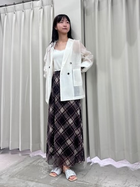 「アイテム（シューズ）」を使った、カワグチさん（レディース・164cm）の夏コーディネート