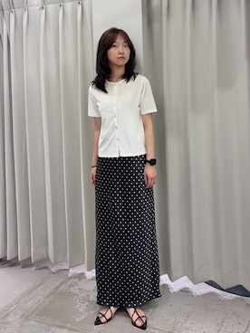 「SENSE OF PLACE by URBAN RESEARCH（センスオブプレイスバイアーバンリサーチ）のアイテム（スカート）」を使った、カワグチさん（レディース・164cm）の夏コーディネート