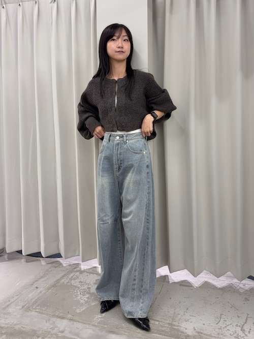 美品 YONFA 24SS ドルマンカーディガン ベスト ニット アンサンブル ナチュラルビューティーベーシック NATURAL BEAUTY BASIC バイ