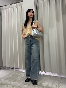 「アイテム（ベスト）」を使った、カワグチさん（レディース・164cm）の夏コーディネート