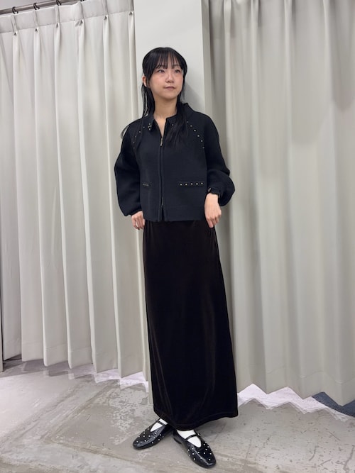 René basic スカート 黒　ベロア　/to be chic,foxey 岸本セシルさん着用】ベロアナローマキシスカート | N. Natural Beauty