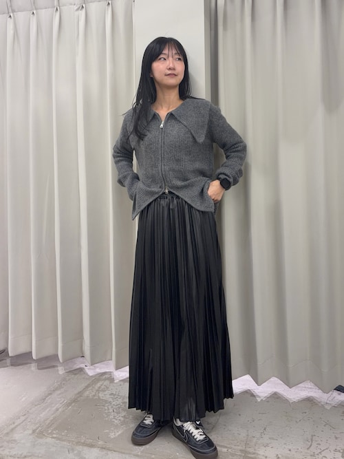 『洗濯可』ドロップカラージップセーター