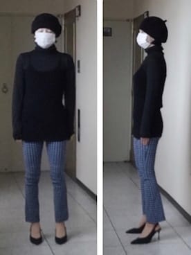 「14+（イチヨンプラス）のアイテム（ハンチング/ベレー帽）」を使った、ニャン@whitemaskさん（レディース・160cm）の春コーディネート