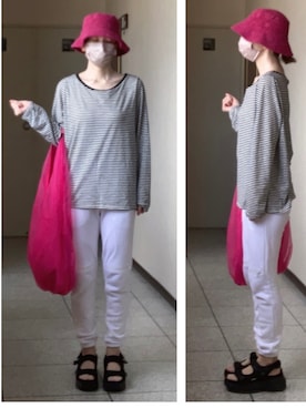 「GYDA（ジェイダ）のアイテム（スウェットパンツ）」を使った、ニャン@whitemaskさん（レディース・160cm）の夏コーディネート
