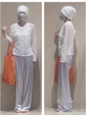 「アイテム（エコバッグ/サブバッグ）」を使った、ニャン@whitemaskさん（レディース・160cm）の夏コーディネート