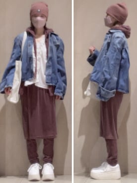 「アイテム（ニットキャップ/ビーニー）」を使った、ニャン@whitemaskさん（レディース・160cm）の秋コーディネート