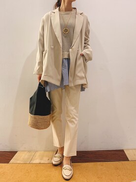 「Bou Jeloud（ブージュルード）のアイテム（ジャケット/アウター）」を使った、Yuhiroさん（レディース・163cm）の夏コーディネート