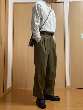 「WYM」｜「アイテム（モカシン/デッキシューズ）」を使った、そそそそさん（メンズ・171cm）の春コーディネート