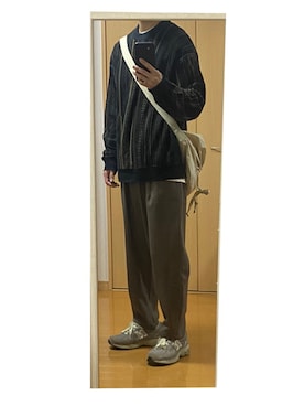 「バルーンパンツ」｜「アイテム（ショルダーバッグ）」を使った、そそそそさん（メンズ・171cm）の春コーディネート