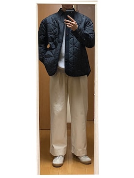 「ジャーマントレーナー」｜「アイテム（ダウンジャケット/コート）」を使った、そそそそさん（メンズ・171cm）の秋コーディネート