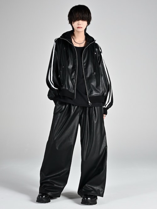 ADRER セットアップ チャコールグレー ADRER パーカー heavy weight logo semi short vintage double