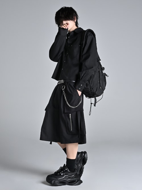 Cropped Regular Collar Silhouette Shirt / クロップド・レギュラー