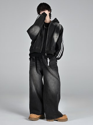 「MASONPRINCE（メイソンプリンス）の厚底 スエード レースアップブーツ XZ2058【MASONPRINCE】（ブーツ）」を使った、犬飼京 inukai keiさん（メンズ・183cm）の冬コーディネート