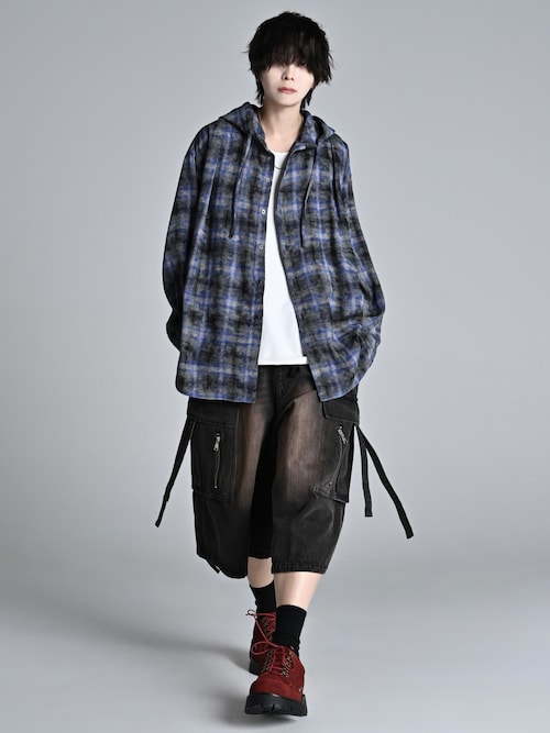 over size shirt parker / オーバーサイズシャツパーカー（シャツ