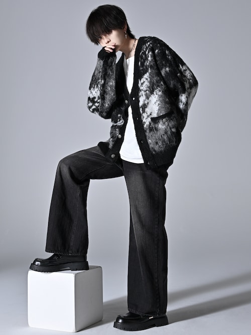 セール】extra quality heavy weight jacquard knit cardigan