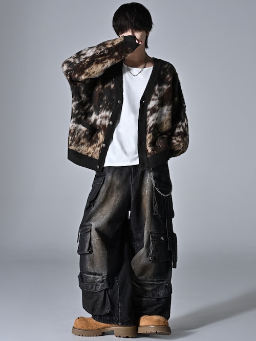 セール】extra quality heavy weight jacquard knit cardigan