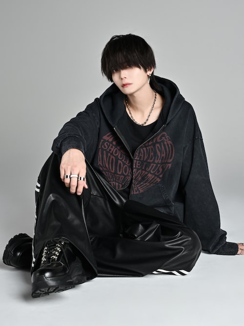 ADRER ヘビーウェイトロゴセミショートヴィンテージダブルジップパーカー ヘビーウェイトビッグシルエットサイドジッププルオーバー