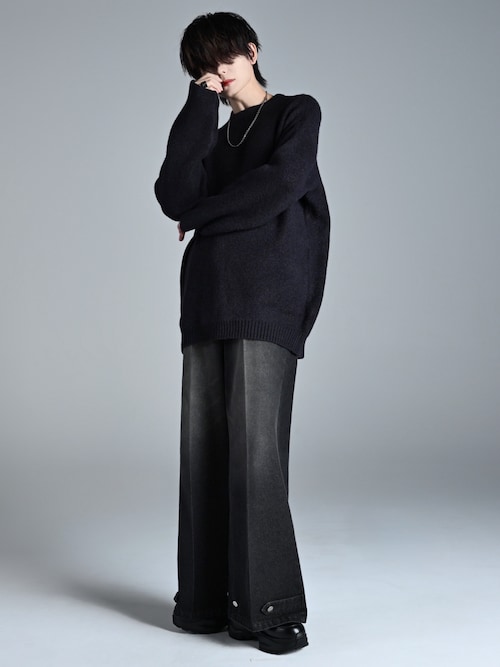 【ADRER】エクストラクオリティワイドフレアパンツ <Sサイズ/ブラック系2> extra quality wide flare pants / エクストラクオリティワイド