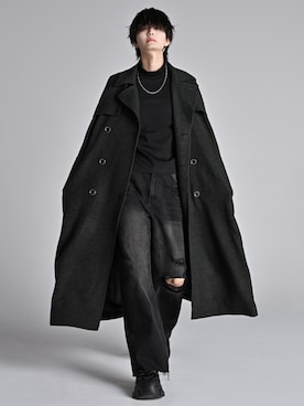 「アイテム（チェスターコート）」を使った、犬飼京 inukai keiさん（メンズ・183cm）の秋コーディネート