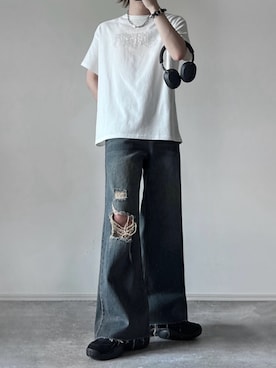 「アイテム（イヤリング）」を使った、犬飼京 inukai keiさん（メンズ・183cm）の夏コーディネート