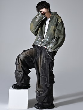 「アイテム（アンダーウェア）」を使った、犬飼京 inukai keiさん（メンズ・183cm）の秋コーディネート