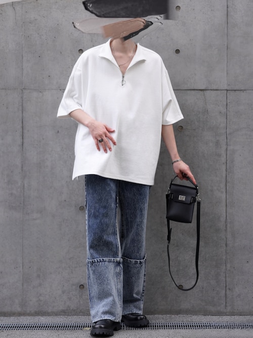 extra quality cotton punch dolman half ring zip T/エクストラ extra quality cotton punch dolman half ring zip T/エクストラ