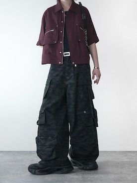 「アイテム（カーゴパンツ）」を使った、犬飼京 inukai keiさん（メンズ・183cm）の春コーディネート