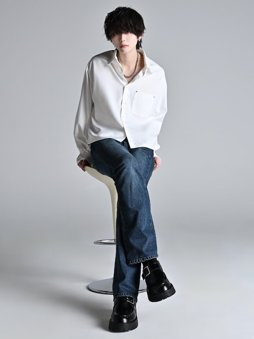 Cropped Regular Collar Silhouette Shirt / クロップド・レギュラー