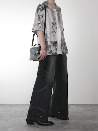 「ADRER(アドラー)のextra quality wide flare pants/エクストラクオリティワイドフレアパンツ(その他パンツ)」を使った、犬飼京 inukai keiさん(メンズ・183cm)の春コーディネート