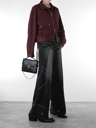 「ADRER(アドラー)のMilitary Gimmick Long Sleeve Shirt Blouson / ミリタリーギミックロングスリーブシャツブルゾン(ブルゾン)」を使った、犬飼京 inukai keiさん(メンズ・183cm)の秋コーディネート