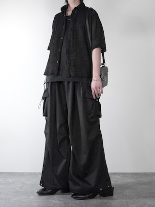 「ADRER（アドラー）の3way mesh / cotton combination layered tank top（タンクトップ）」を使った、犬飼京 inukai keiさん（メンズ・183cm）の春コーディネート