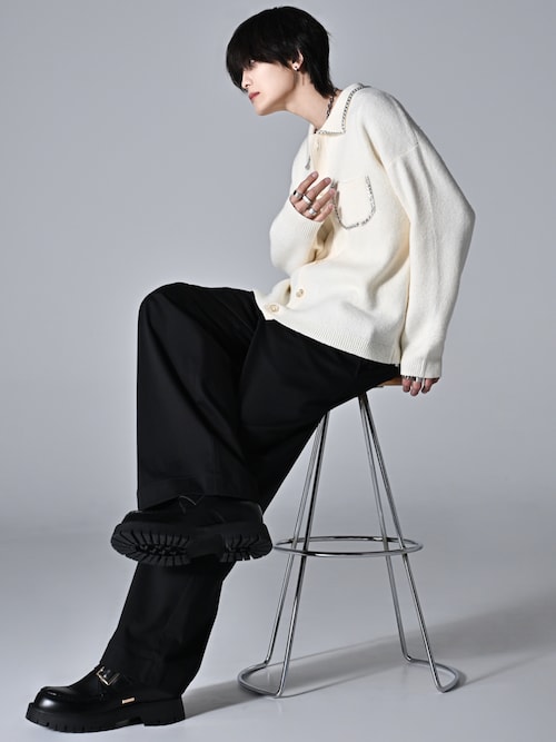 fuwamochi chain Knit cardigan jk/ふわもちチェーンニット