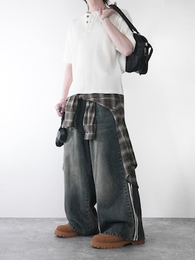 「ADRER（アドラー）のアイテム（シューズ）」を使った、犬飼京 inukai keiさん（メンズ・183cm）の春コーディネート