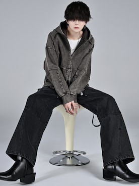 「アイテム（リング）」を使った、犬飼京 inukai keiさん（メンズ・183cm）の冬コーディネート