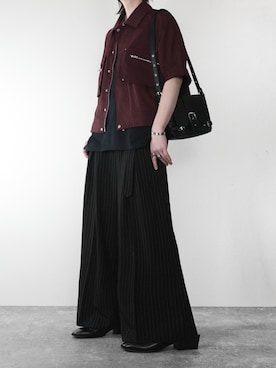 「ADRER（アドラー）のアイテム（スラックス）」を使った、犬飼京 inukai keiさん（メンズ・183cm）の春コーディネート