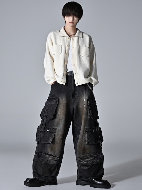 fuwamochi chain Knit cardigan jk/ふわもちチェーンニット