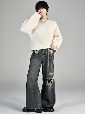 「アイテム（おもちゃ）」を使った、犬飼京 inukai keiさん（メンズ・183cm）の冬コーディネート